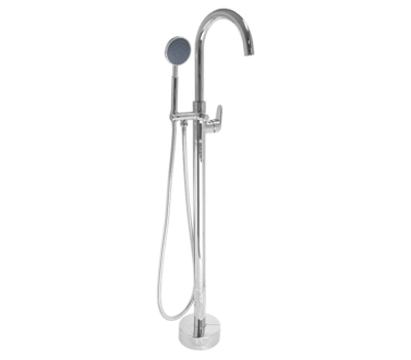 Round Chrome Free Standing Bath Mixer Tap with H/S | Bore