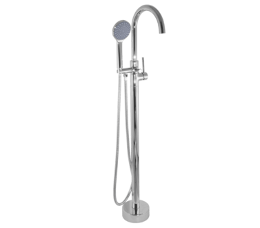 Round Chrome Free Standing Bath Mixer Tap With H/S | Moon