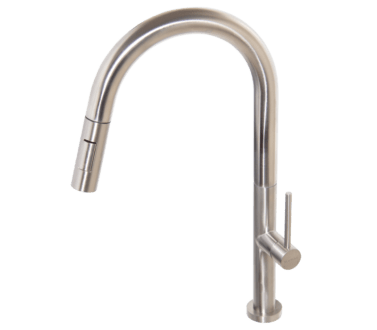 Pull Out Sink Mixer Tap | Neo Brushed Stainless Steel