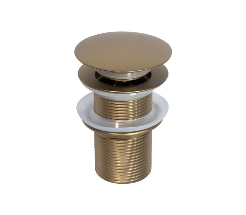 Basin Clicker Waste Unslotted Brushed Brass – 32mm | Plumbing Spares