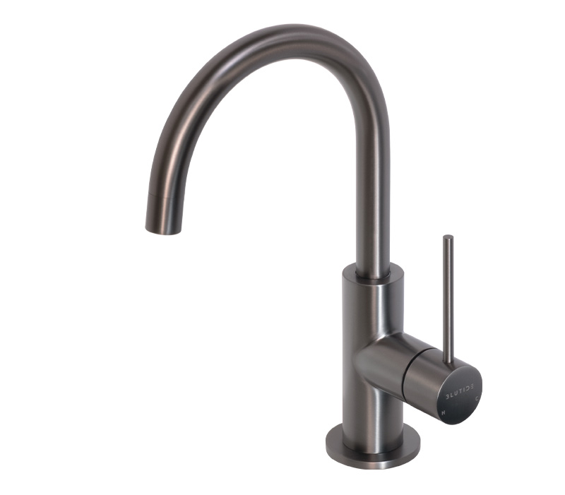 Gooseneck Basin Mixer Tap | Lace Gunmetal