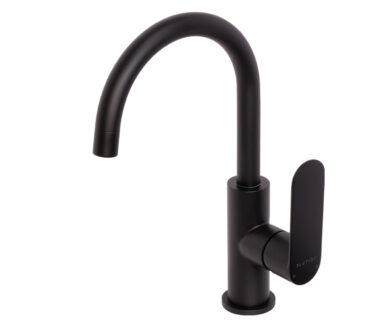 Gooseneck Basin Mixer Tap | Satin Black