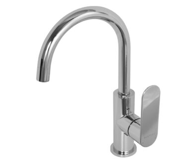 Gooseneck Basin Mixer Tap | Satin