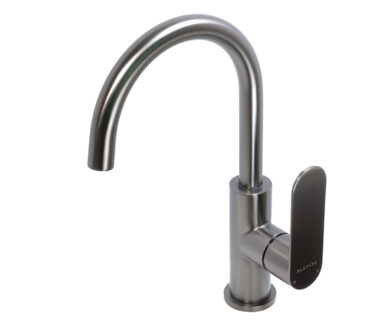Gooseneck Basin Mixer Tap | Satin Gunmetal