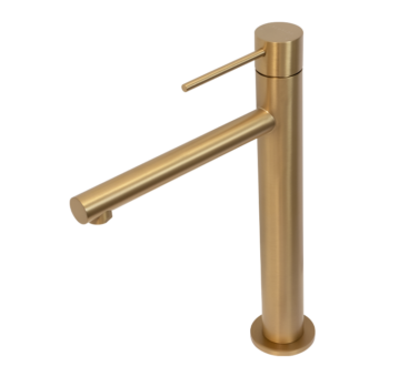 High Basin Mixer Tap | Lace Brass