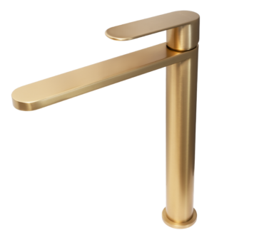 High Basin Mixer Tap | Satin Brass