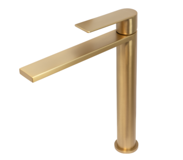 High Basin Mixer Tap | Silk Brass
