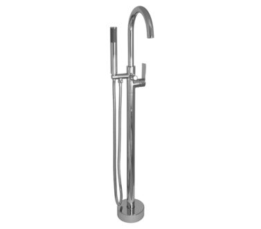 Round Free Standing Bath Mixer Tap with H/S | Silk
