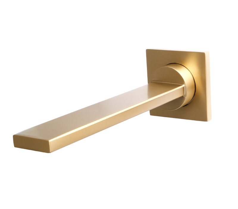 200mm Square Wall Spout Brushed Brass | Spares Spouts