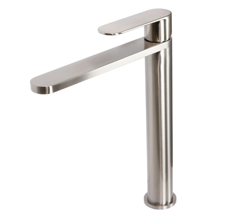 High Basin Mixer Tap | Satin Brushed Stainless Steel