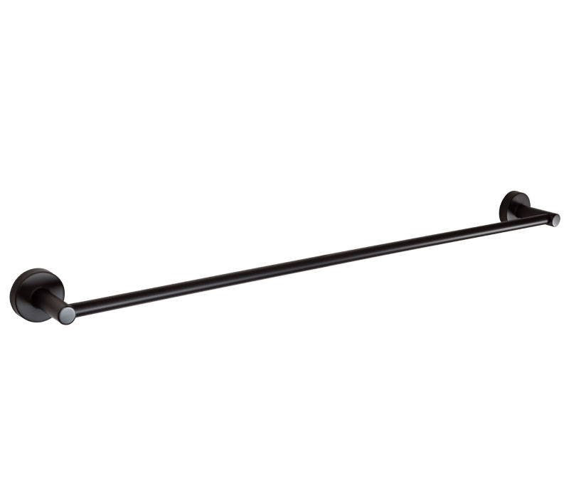 Single Towel Rail Black 600mm | Ginger Accessories