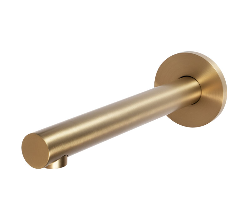 Tubular Wall Spout Brushed Brass 200mm | Spares Spouts