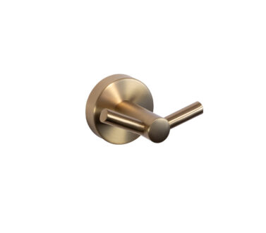 Double Robe Hook Brushed Brass | Ginger Accessories