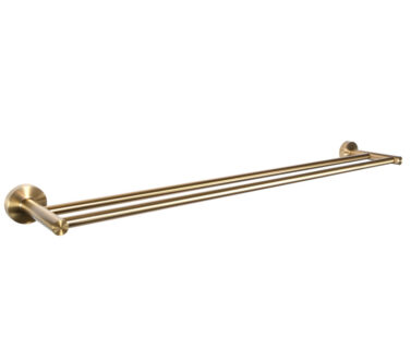 Double Towel Rail - Brushed Brass | Ginger Accessories