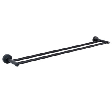 Double Towel Rails 600mm - Black | Ginger Accessories
