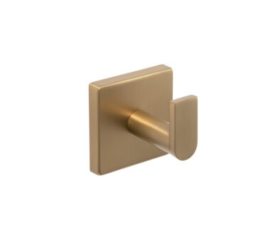 Square Single Robe Hook Brushed Brass | Mint Accessories