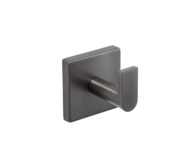 Square Single Robe Hook Gunmetal | Mint Accessories