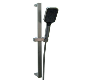 Rectangular 4 Function Rail Set Gunmetal | Showers