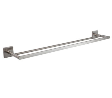 Square Double Towel Rail 600mm Brushed Stainless Steel | Mint Accessories