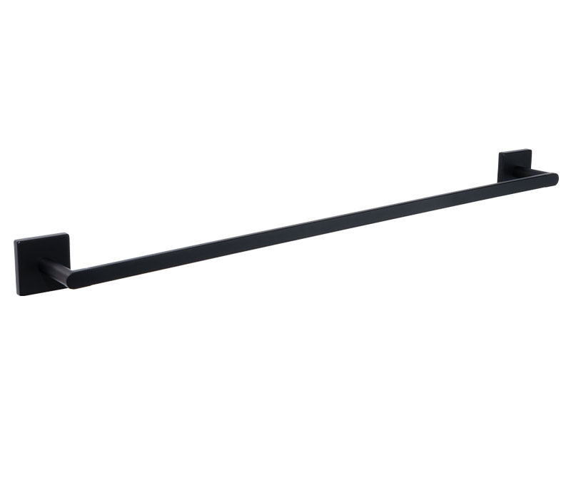 Square Single Towel Rail 600mm Black | Mint Accessories