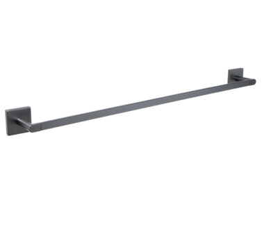 Square Single Towel Rail 600mm Gunmetal | Mint Accessories